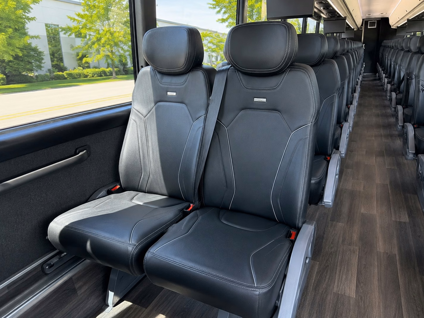 56 passenger charter bus inside