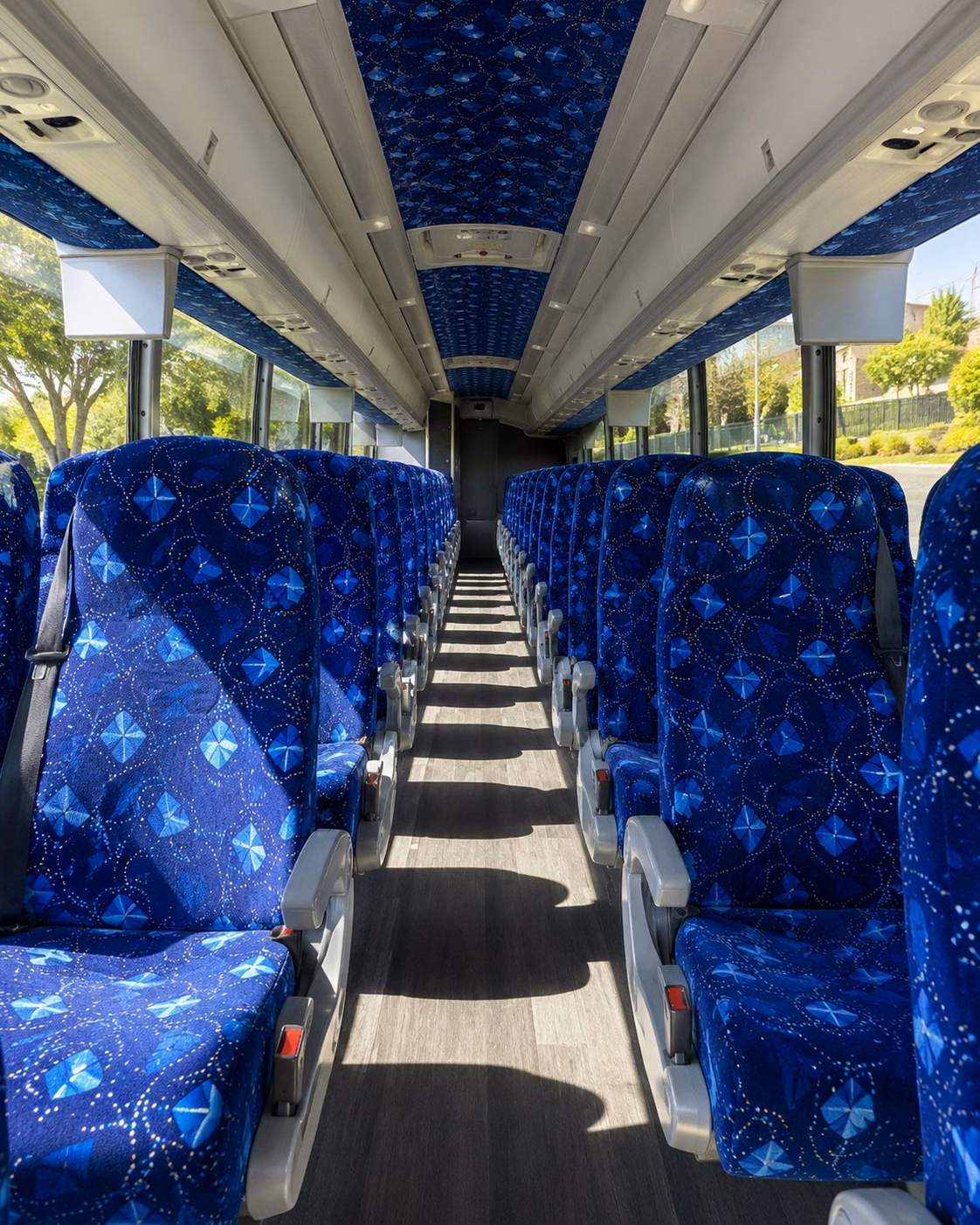 eugene charter bus rental interior